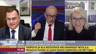 Polsat News – Debata – mec. Anna Wolna-Sroka i Tadeusz Białek (ZBP) – SN o kredytach frankowych